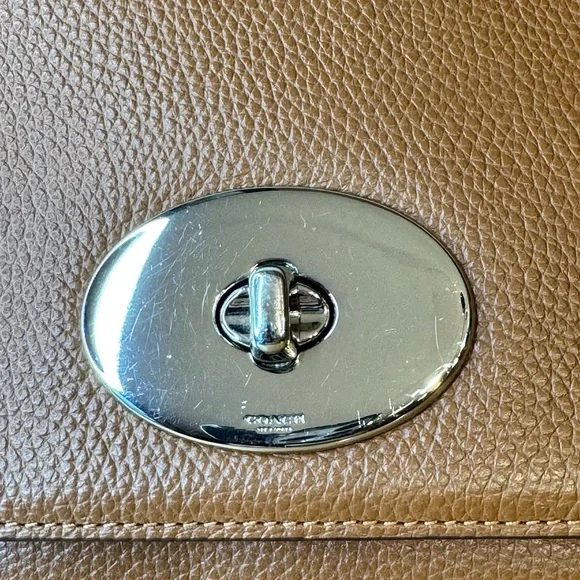 Coach Crosstown Crossbody in Brown Pebbled Leather 53083 EUC Silver Hardware - Picture 8 of 14